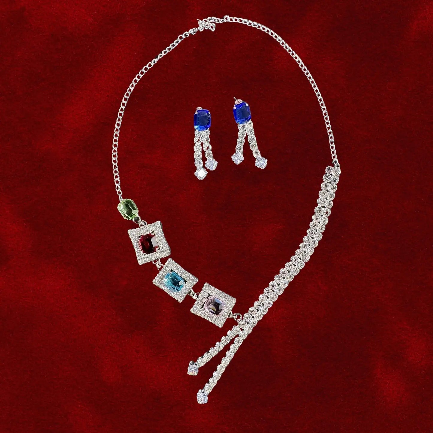 Crystal Pearl Necklace Set