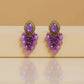 Regal Lavender Bead Cluster Hanging Earrings.