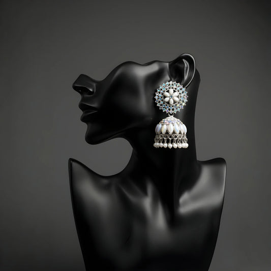 Royal White Pearl Jhumka.