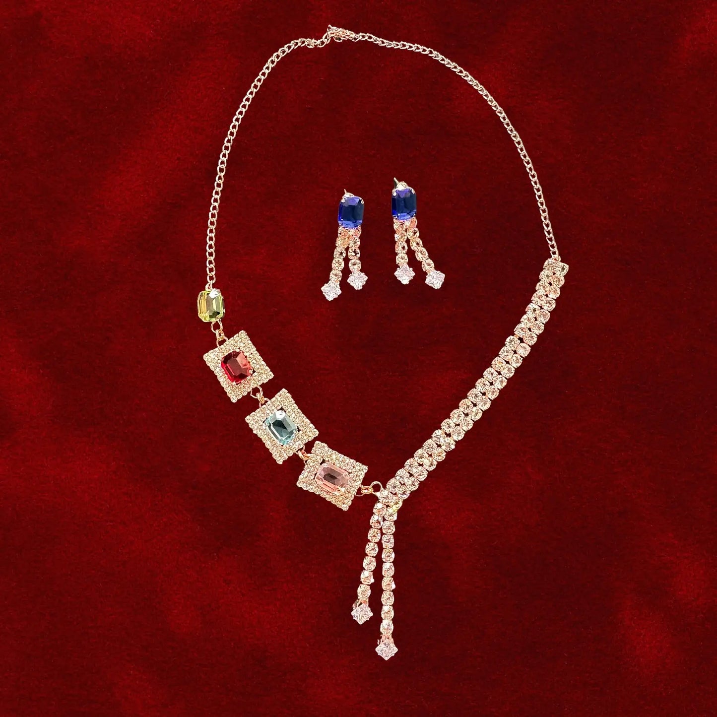 Crystal Pearl Necklace Set