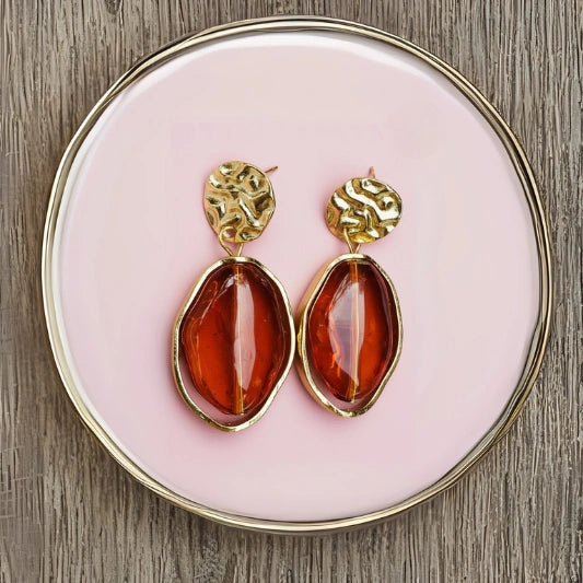 Red Resin Trendy earrings