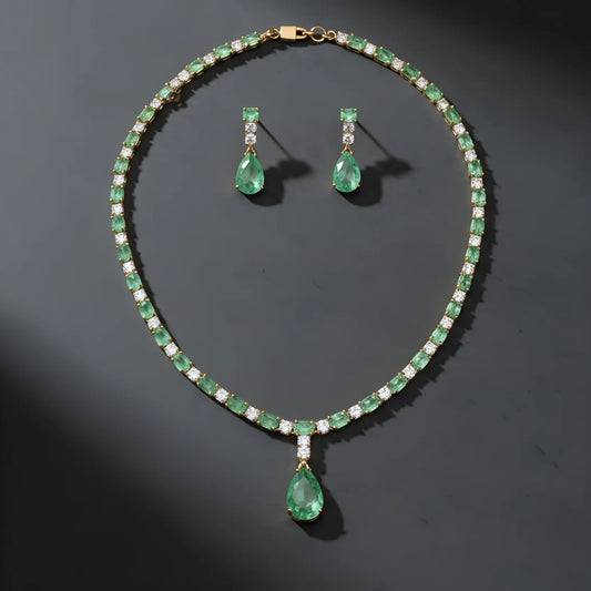 Grace AD Set Gold Plated Green